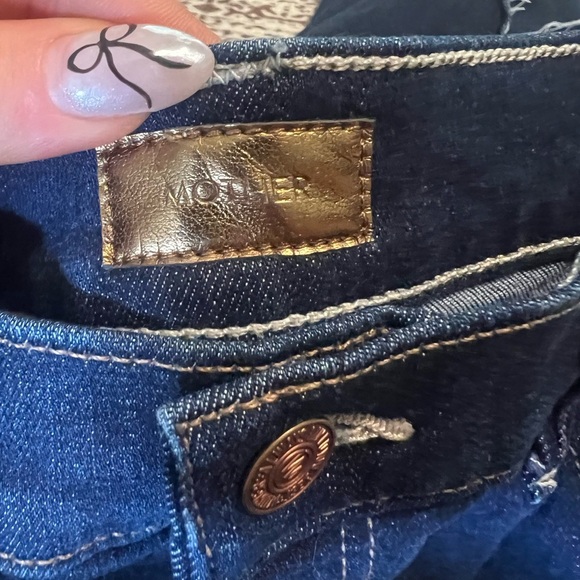 MOTHER "The Insider Crop Step Fray" dark wash women's ankle length jeans size 32 - Picture 5 of 9